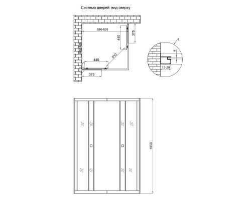 Душова кабіна Lidz Wawel SC90x90.SAT.LOW.FR, скло Frost 4 мм без піддона