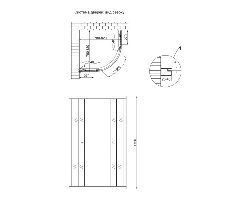 Душова кабіна Lidz Latwa SC80x80.SAT.MID.GR, скло тоноване 4 мм без піддона