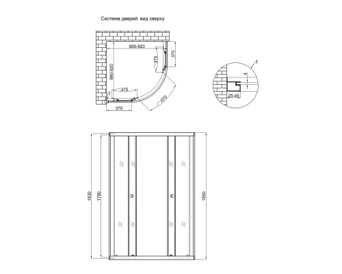 Душова кабіна Lidz Latwa SC90x90.SAT.LOW.GR, скло тоноване 4 мм без піддона