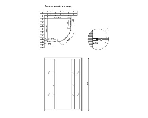 Душова кабіна Lidz Wieza SC90x90.SAT.LOW.L, скло Linie 4 мм без піддона