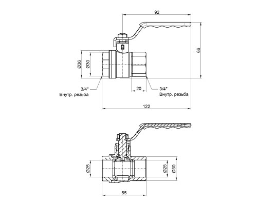 Кран кульовий SD Plus 3/4