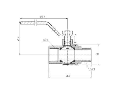 Кран кульовий SD Forte 3/4