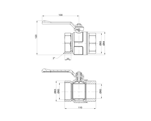 Кран кульовий Icma 2