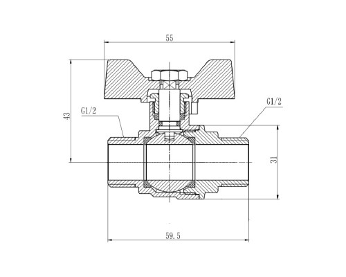 Кран кульовий SD Forte 1/2