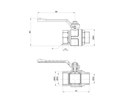 Кран кульовий Icma 1