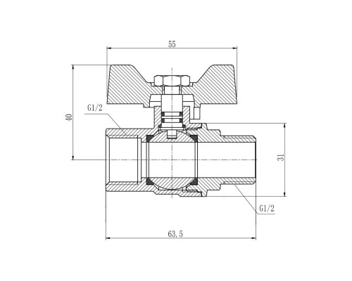 Кран кульовий SD Forte 1/2