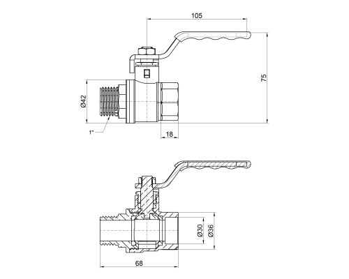 Кран кульовий SD Plus 1