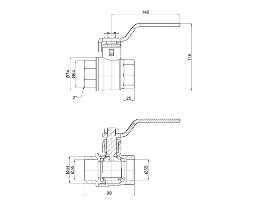 Кран кульовий SD Plus 2