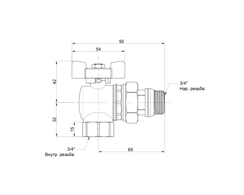 Кран кульовий Icma FAR. ROSSA 3/4