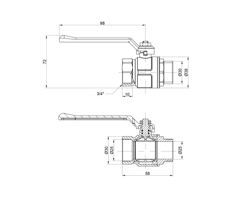 Кран кульовий Icma 3/4