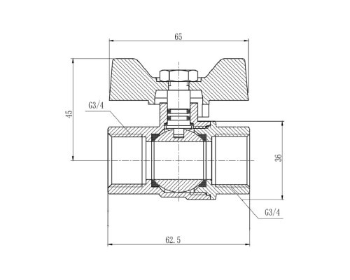 Кран кульовий SD Forte 3/4