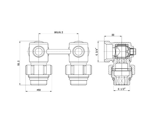 Кран кульовий SD Forte 3/4