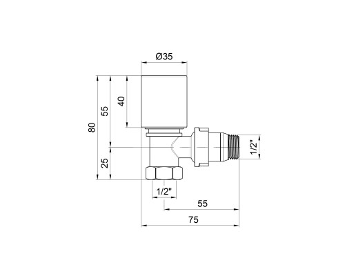 Кран радіаторний Icma 1/2