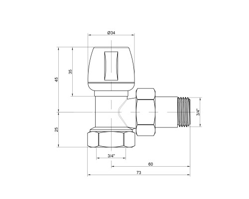 Кран радіаторний Icma 3/4