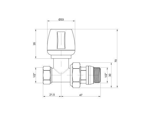 Кран радіаторний Icma 1/2