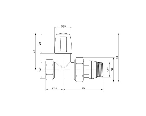 Кран радіаторний Icma 1/2