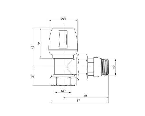 Кран радіаторний Icma 1/2