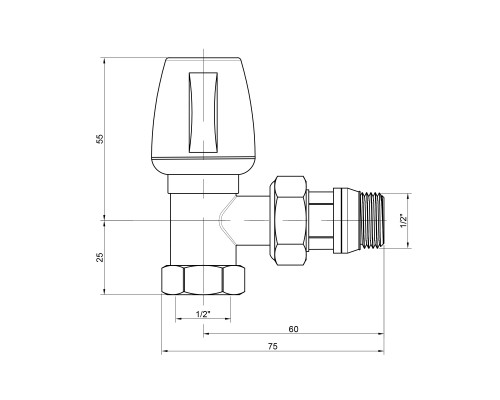 Кран радіаторний Icma 1/2