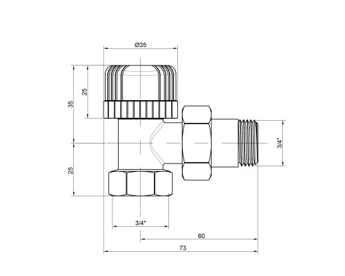 Кран радіаторний Icma 3/4