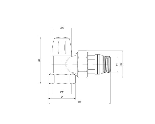 Кран радіаторний Icma 3/4