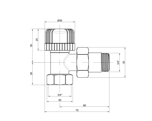 Кран радіаторний Icma 3/4