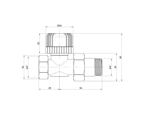 Кран радіаторний Icma 3/4