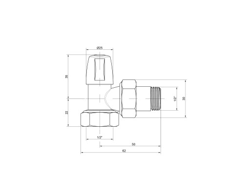 Кран радіаторний Icma 1/2