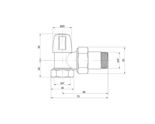 Кран радіаторний Icma 3/4