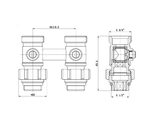 Кран кульовий SD Forte 3/4