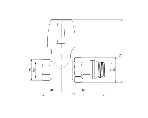 Кран радіаторний Icma 1/2