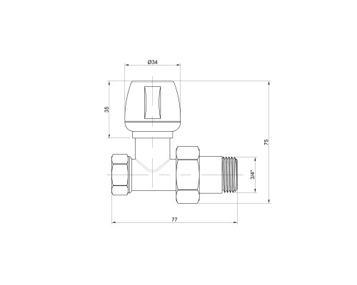 Кран радіаторний Icma 3/4