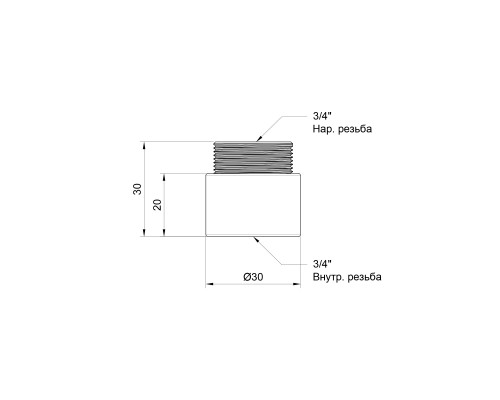 Подовжувач SD Plus 20х3/4