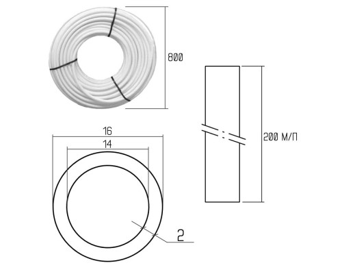 Труба PE-Xc/Al/PE-Xb Icma 16х2 мм, 200 м №P193