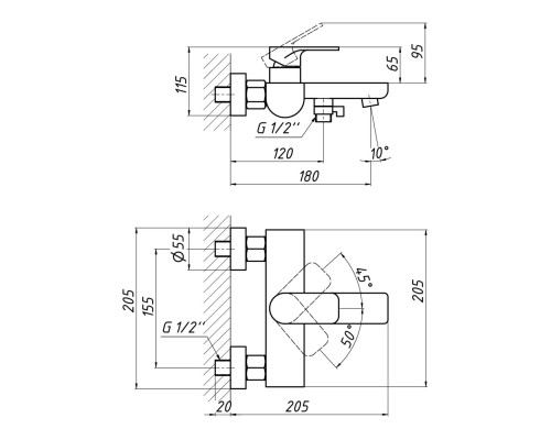 Змішувач для ванни Qtap Flaja 3010102GC