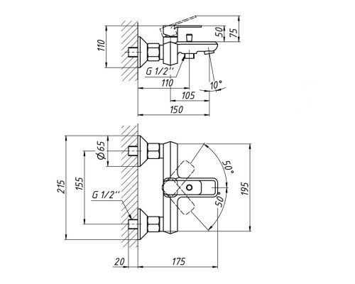 Змішувач для ванни Qtap Pivonka 3013102DC