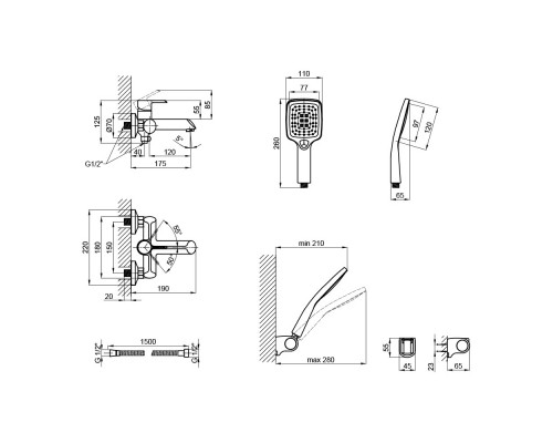 Змішувач для ванни Qtap Grand WCR 006