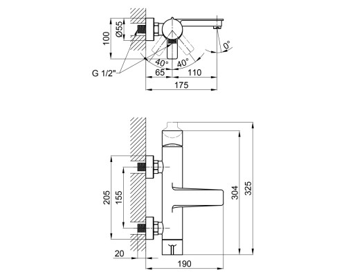 Змішувач для ванни Qtap Zdenek 3032102GC