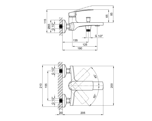 Змішувач для ванни Qtap Kralovice 3029103DC