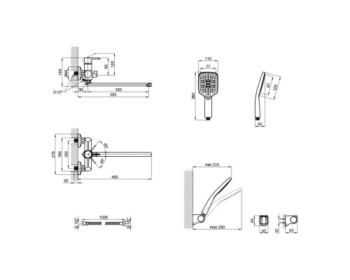 Змішувач для ванни Qtap Grand BCR 005