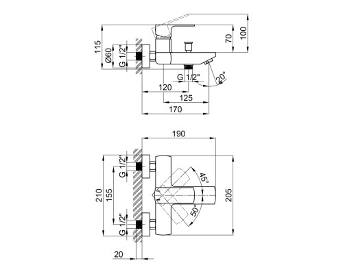 Змішувач для ванни Qtap Lipno 3023101DC