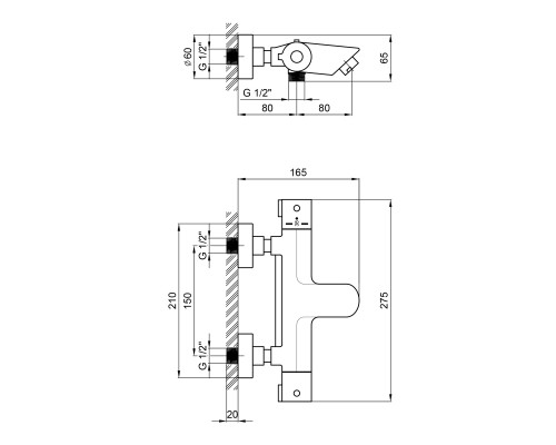 Змішувач термостатичний для ванни Qtap Inspai-Therm CRMT300800