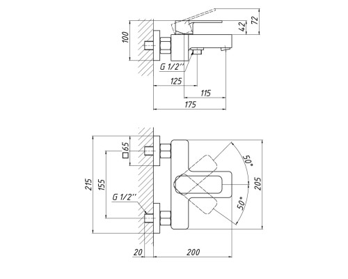 Змішувач для ванни Qtap Namesti 3025102DC