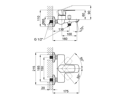 Змішувач для ванни Qtap Planice 3015107DC