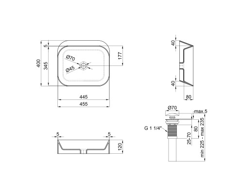 Раковина-чаша Qtap Scorpio 450х390х120 White з донним клапаном QT14112242W