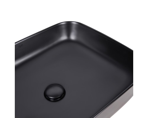 Раковина-чаша Qtap Tern 500x390x140 Matt black з донним клапаном QT172195MBMB