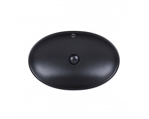 Раковина-чаша Qtap Dove 625х415х150 Matt black з донним клапаном QT063077MBMB