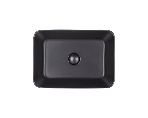 Раковина-чаша Qtap Virgo 490х350х110 Matt black з донним клапаном QT18112261MBMB