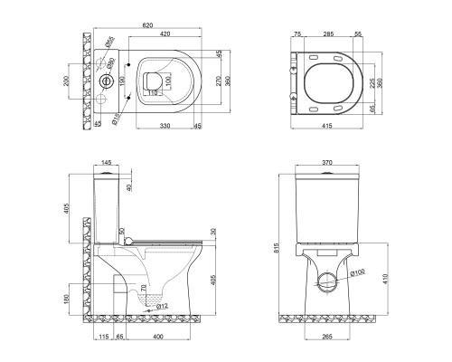 Унітаз-компакт Qtap Kolibri з сідінням Soft-close QT1022C667PW