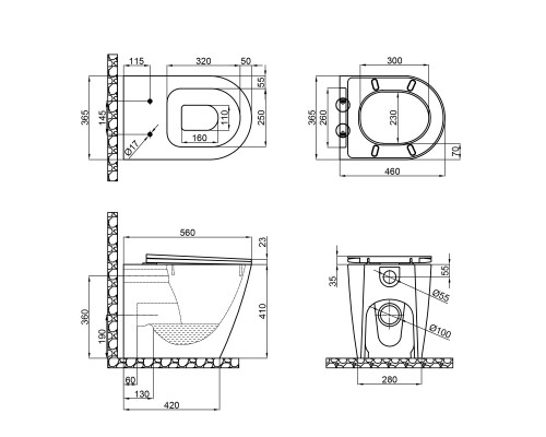 Унітаз підлоговий Qtap Swan безобідковий з сідінням Soft-close QT16223178W