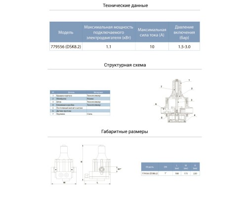 Контролер тиску електронний 1.1кВт Ø1